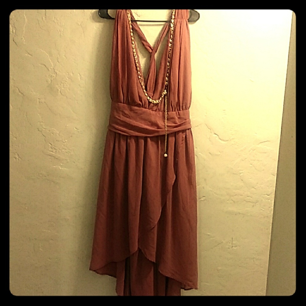Dull Shear Rose Gold Dance Dress